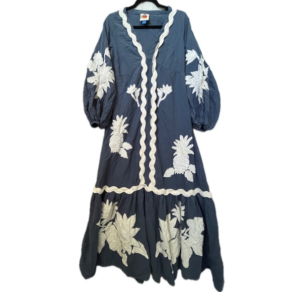 FARM Rio Embroidered Long-Sleeve Dress Sz Small - Picture 6 of 11